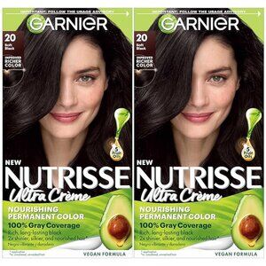 Garnier Hair Color Nutrisse Nourishing Creme, 20 Soft Black (4-pack)